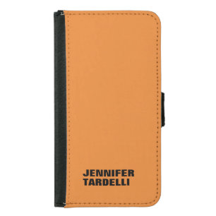 Orange Bold Minimalist Modern Elegant Professional Samsung Galaxy S5 Wallet Case