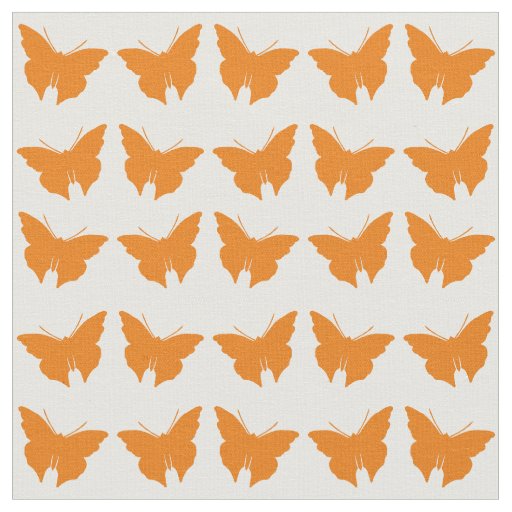 Orange Bold Mod Butterflies Fabric