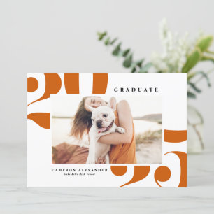 Orange Bold Typography 2025 Photo Graduation Announcement