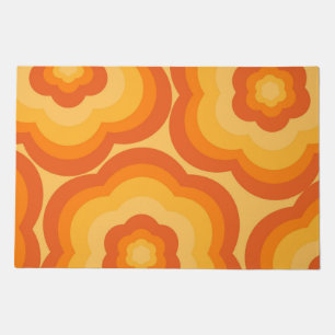 Orange Bold Y2K Wildflower Vibrant Spring Doormat