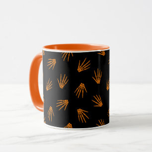 Orange Bones Elegant Vintage Halloween Mug