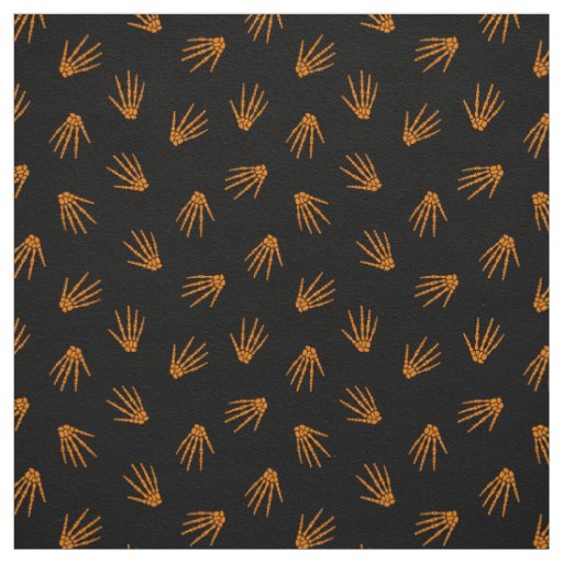 Orange Bones Happy Halloween Modern Fabric