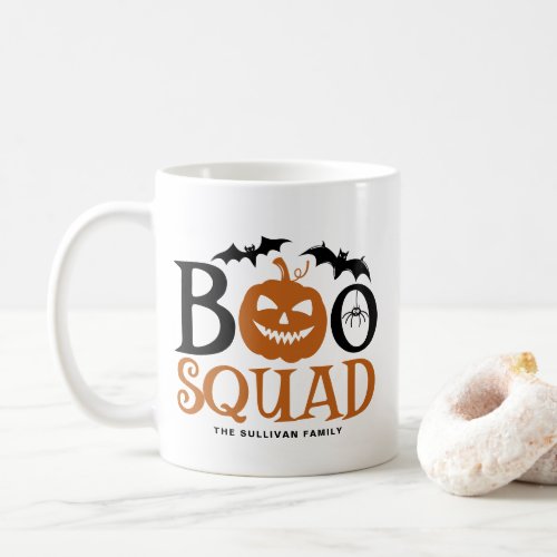 Orange Boo Squad Spooky Lettering Halloween Coffee Mug