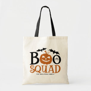 Orange Boo Squad Spooky Lettering Halloween Tote Bag