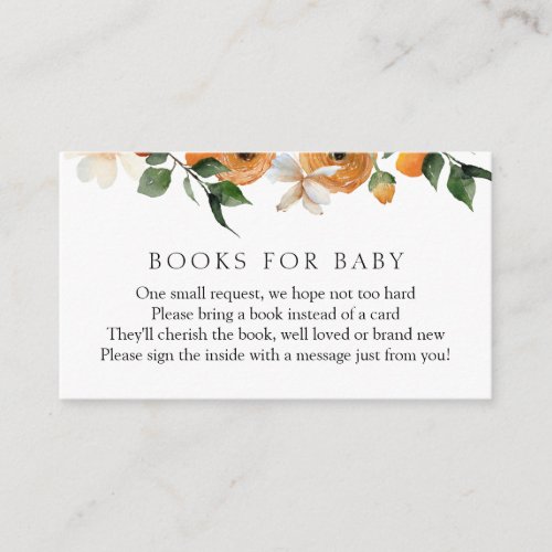 Orange Books for Baby Enclosure Card