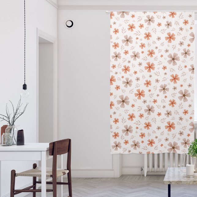 ORANGE BOW & ARCH FALL PUMPKIN FLOWERS BIRTHDAY BLACKOUT CURTAINS (Living Room)