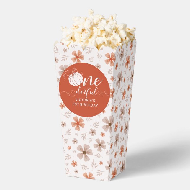 ORANGE BOW & ARCH FALL PUMPKIN FLOWERS BIRTHDAY FAVOR BOXES (Popped)