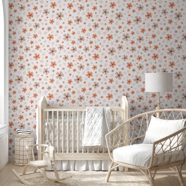 ORANGE BOW & ARCH FALL PUMPKIN FLOWERS BIRTHDAY WALLPAPER  (Kids)