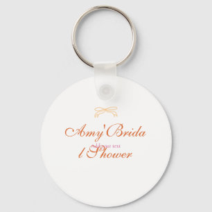 Orange bow bridal shower bold retro hand drawn nam keychain