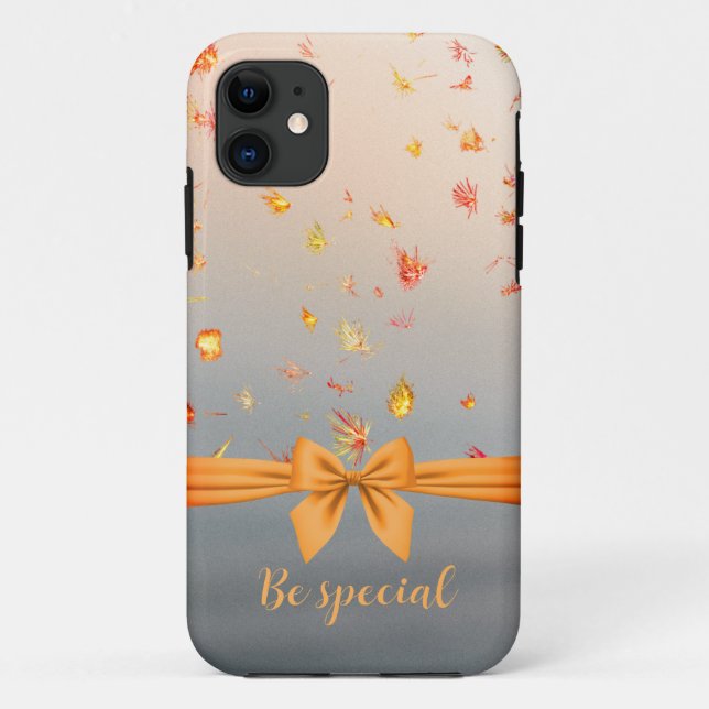Orange Bow iPhone Case (Back)