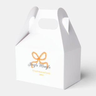 Orange bow jingle Mingle retro boho family namdate Favor Boxes