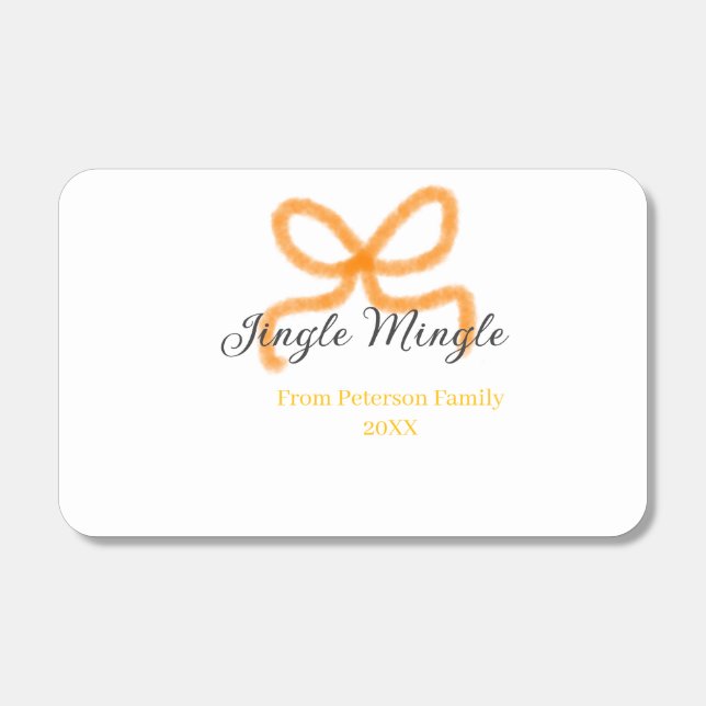 Orange bow jingle Mingle retro boho family namdate Matchboxes (Front)