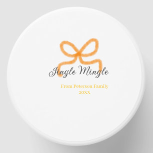 Orange bow jingle Mingle retro boho family namdate Mini Candle Favors