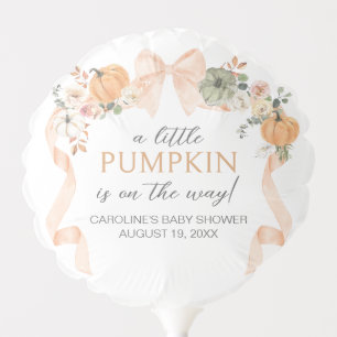 Orange Bow Pumpkin Baby Shower Balloon