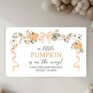Orange Bow Pumpkin Baby Shower Banner
