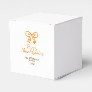 Orange bow retro happy thanksgiving add family n favor boxes
