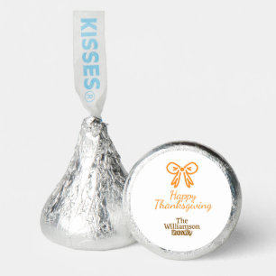 Orange bow retro happy thanksgiving add family n hershey®'s kisses®