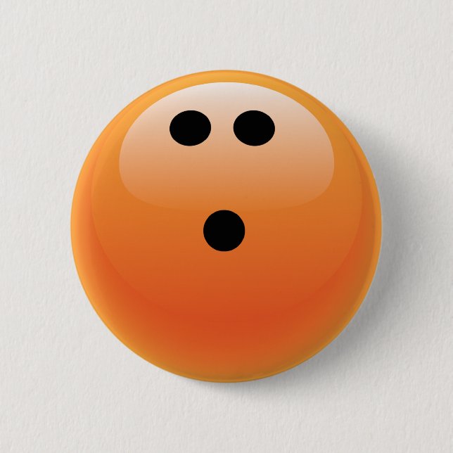 ORANGE BOWLING BALL BUTTON (Front)