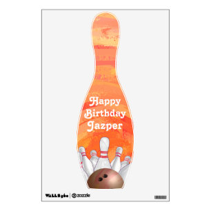Orange Bowling Party Bowling Pin Wall Decoration Wall Sticker
