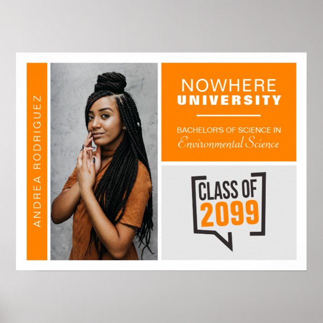 Orange Boxes & Photo Graduation Poster (Front)