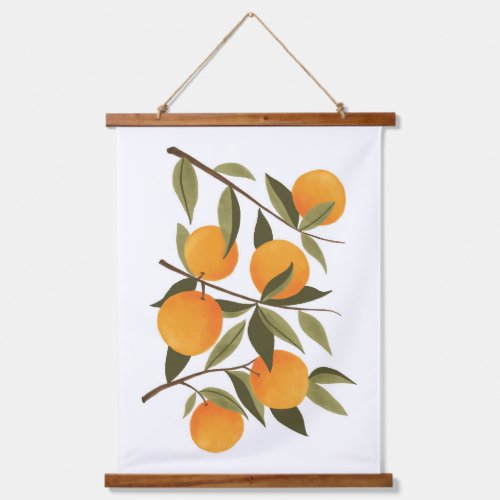 Orange Branch Botanical Citrus Home Decor Hanging Tapestry