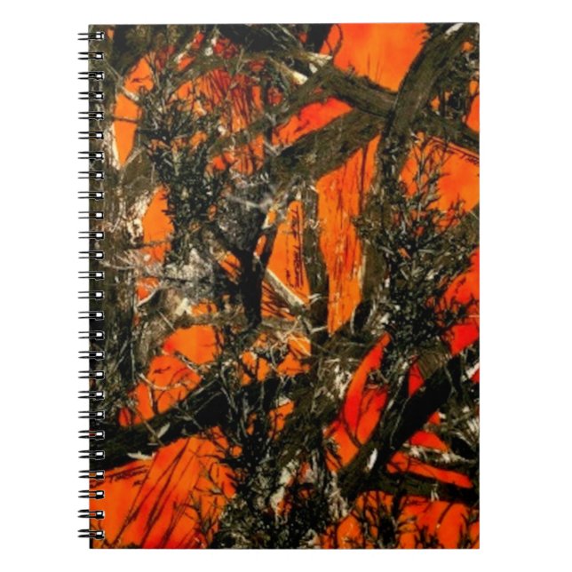 Orange Branch Camouflage Spiral Notebook (Front)