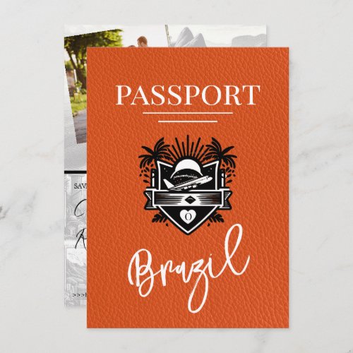 Orange Brazil Passport Save the Date