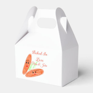 Orange bread couple emoji baked in love add name d favor boxes
