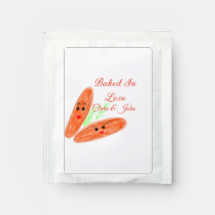 Orange bread couple emoji baked in love add name d tea bag drink mix