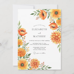Orange Breathtaking Meadow Wedding Invitation