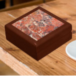 Orange Brecciated Jasper Pattern Gift Box<br><div class="desc">Store trinkets,  jewelry and other small keepsakes in this wooden gift box with ceramic tile that features an image of the abstract patterns of orange Brecciated Jasper stone. Select your gift box size and color.</div>