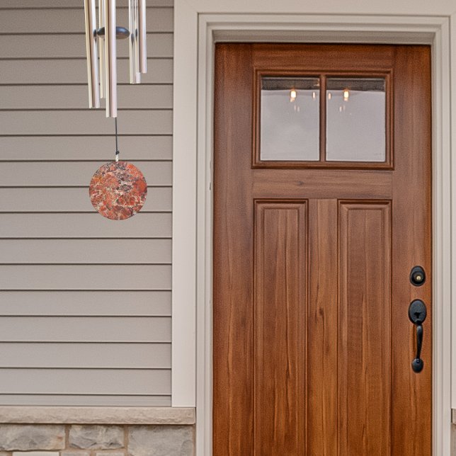 Orange Brecciated Jasper Stone Pattern Wind Chime (In Situ House)