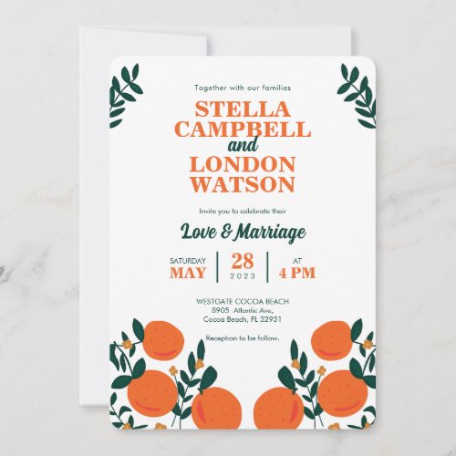 Orange Breeze Wedding Invitation