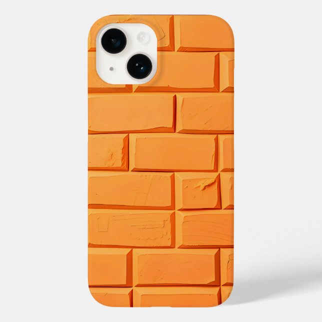 Orange Brick Pattern iPhone Case Bold Style (Back)