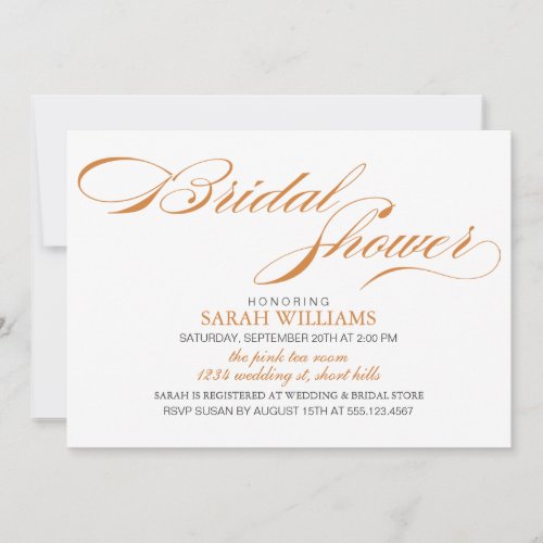 Orange Bridal Shower Announcements