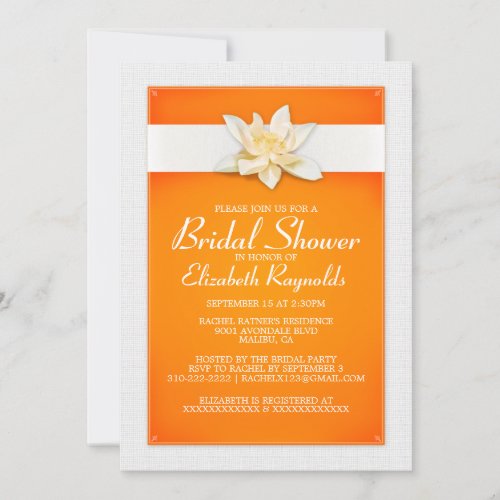 Orange Bridal Shower Invitations