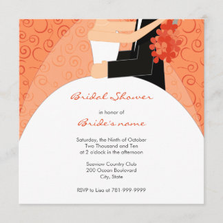 Orange Bridal Shower Invitations