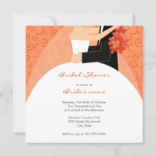 Orange Bridal Shower Invitations