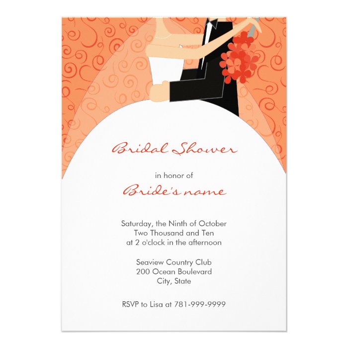 Orange Bridal Shower Invitations