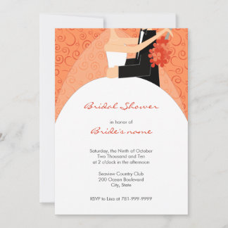 Orange Bridal Shower Invitations