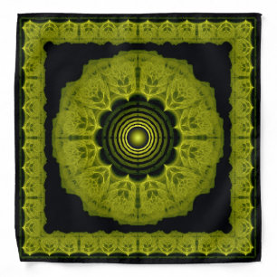 Orange bright fractal framed pattern bandana