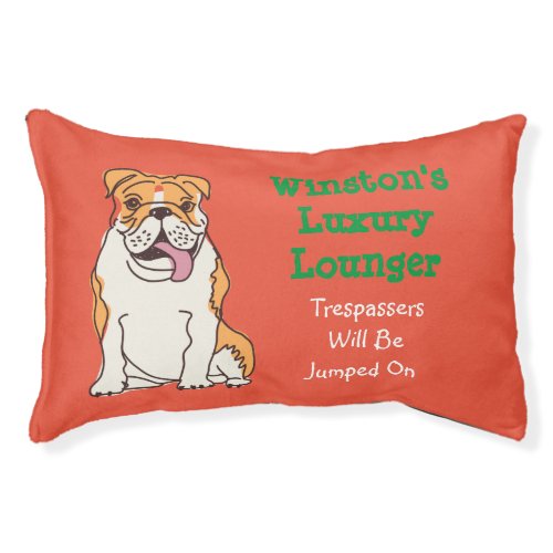 Orange British Bulldog Dog Gift Pets Pet Bed