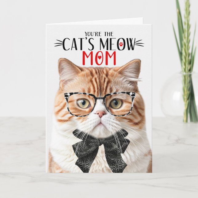 Orange British Shorthair Cat Mom on Mother's Day Holiday Card (Front)