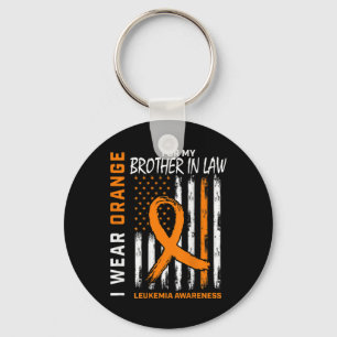 Orange Brother In Law Leukemia Awareness American Keychain