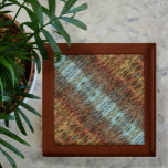 Orange Brown and Aqua Abstract keepsake Gift Box<br><div class="desc">This wood keepsake box will hold treasures and keepsakes, desk supplies or jewelry in its beautiful earthy tones of browns and orange with a streak of aqua blue. It is a striking abstract design that will add the elements of feng shui to any room. Wood, Fire, Earth, Metal and Water....</div>