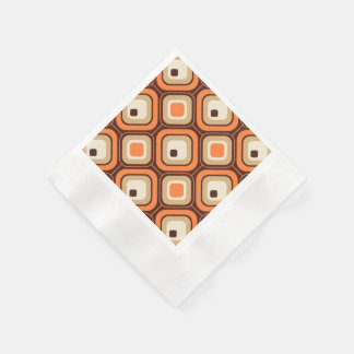 Orange, brown and beige squares paper napkins