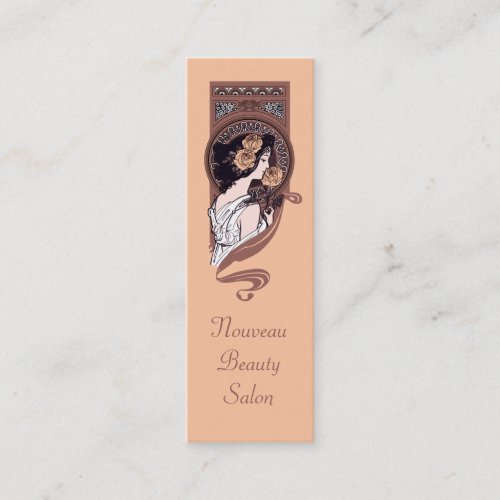 Orange brown art nouveau salon spa business card