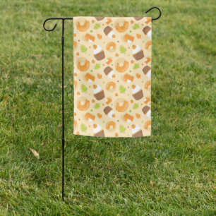 ORANGE & BROWN AUTUMN CUPCAKES FLOWERS DONUTS GARDEN FLAG