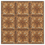 Orange Brown Bali Batik Style Paisley Pattern Fabric