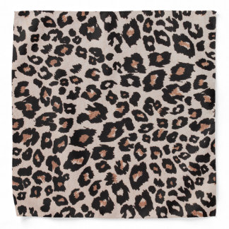 Orange Brown Black Leopard Animal Print Bandana